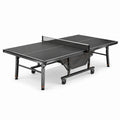 Tavolo da ping pong pieghevole da interno 274 × 152,5 × 76 cm, nero/grigio/arancione, con rete e ruote