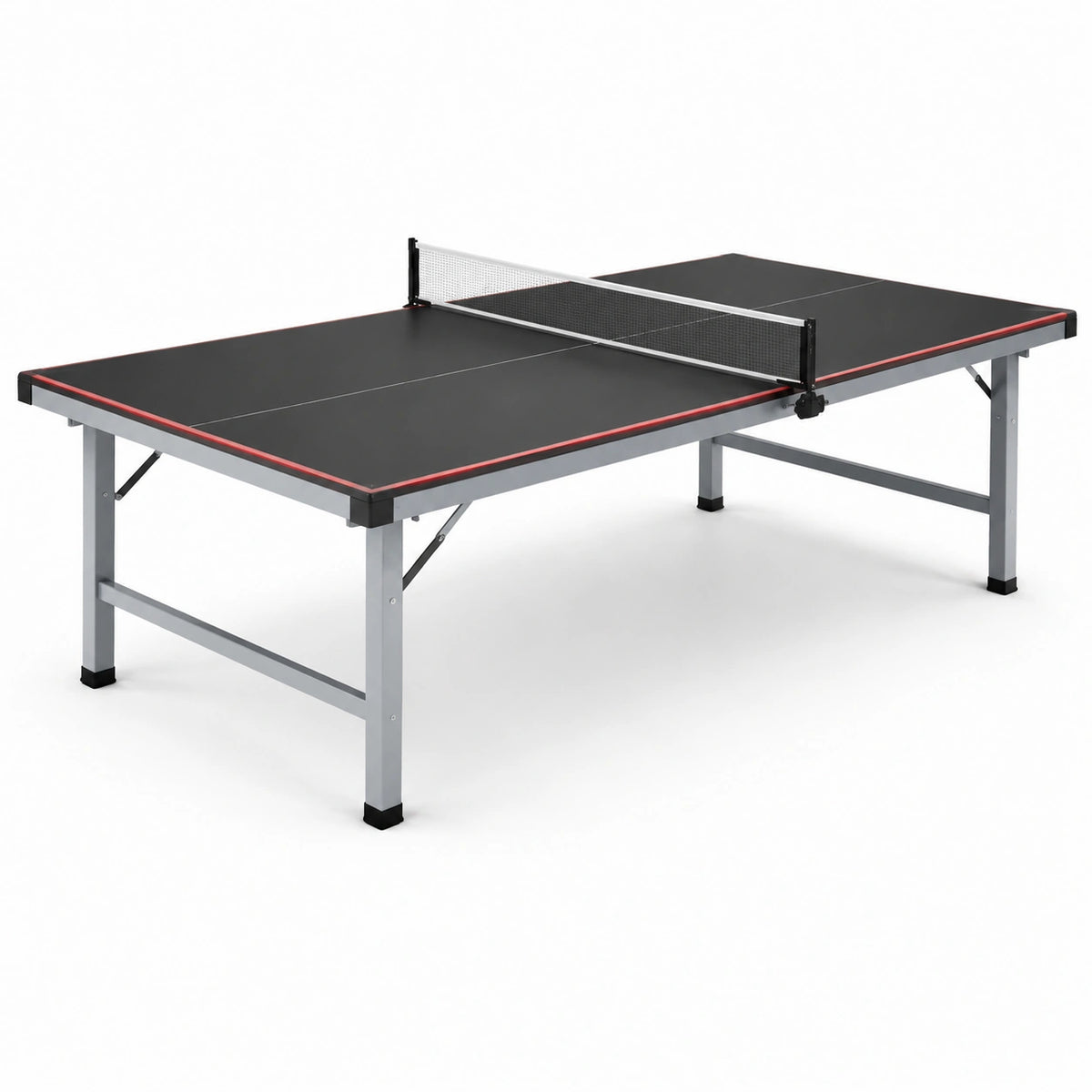Tavolo da tennistavolo nero 274 × 152,5 × 76 cm con struttura in acciaio e rete inclusa